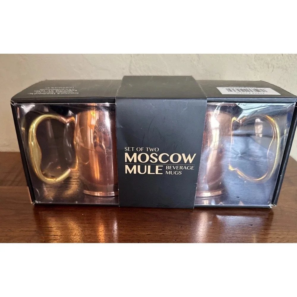 Godinger Moscow Mule Mugs - Set of 2‎ Copper Beverage Mugs, Extra Large 20 oz